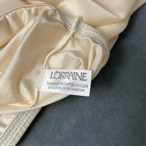 Vintage Lorraine Half Slip Skirt Size Tall Medium Ivory Trim A Length USA Made - Picture 5 of 6